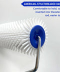 9 Inch Spiked Roller For Self Leveling Screeds And Epoxy Floors Pro Grade Bubble Removal Tool with blue handle and 13mm teeth