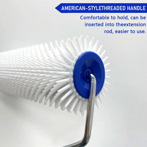 9 Inch Spiked Roller For Self Leveling Screeds And Epoxy Floors Pro Grade Bubble Removal Tool with blue handle and 13mm teeth