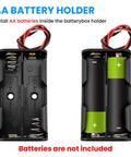 Kickstart Your Diy Electronics Projects With This Solid Gear Four Pack Aa Battery Holder Case Kit Featuring 3V 6V 9V 12V Options showing empty AA battery holder with wires.