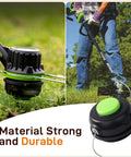Spool Replacement Bump Trimmer Head 0.080 Inch Dual Line Pre-Wound For Greenworks 80V And 60V String Trimmers DropIn Ready Fit For ST80L200