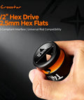 Rock Solid Heavy Duty T Forty Impact Torx Socket Set Long Star Bits Half Inch Drive With Epoxy Fill Markings in hand showcasing 12.5mm hex.