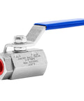 3/8 inch quick-connect valve kit high pressure stainless steel 5000 PSI with blue handle for high-pressure washers.