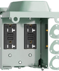 Outdoor Dual 20 Amp GFCI Outlet Box With No Drill Receptacles All Metal Weatherproof 3R Enclosure Anti Theft Design ETL Listed