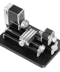 Didactical Mini Metal Lathe For DIY Projects 20,000 RPM 36W Power Lathe With 3 Jaw Chuck Aluminum Handwheel on black base