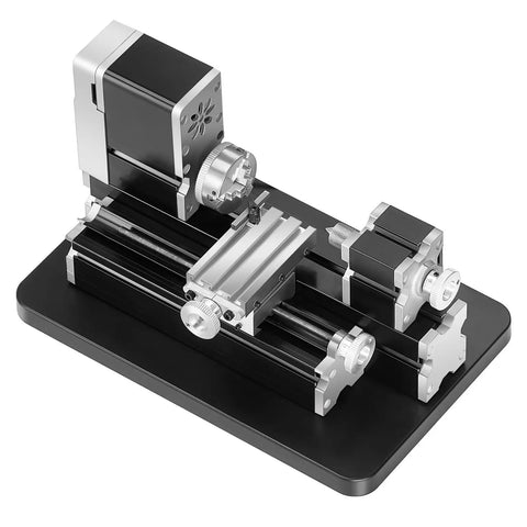 Didactical Mini Metal Lathe For DIY Projects 20,000 RPM 36W Power Lathe With 3 Jaw Chuck Aluminum Handwheel on black base