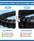 Comparison of articulated collection arm materials for Pro Grade Solder Smoke Purifier Exhaust Pipe With 360 Degree Laser Fume Extractor And Bamboo Tube, 75mm OD By 2m Length, Weld And Solder Fume Cleaner For Quick, Quiet Cleanup, Custom Air Hose Options