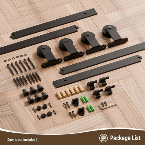 9 Ft Sliding Barn Door Hardware Kit Built To Last With Heavy Duty Steel Rollers And Flat Tracks For 27 Inch Double Doors Pro Grade