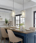 Totally Modern Raindrop Crystal Pendant Light For Kitchen Island With K9 Crystals And Chrome Frame Adjustable Height Fixture