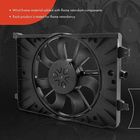 Replacement For Chevy Bolt EV Cooling Radiator Fan Blower With Brushless Motor, Fits 2017-2023 Bolt EUV, showing wind frame design.