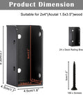Deck Railing Bracket Connectors For 2x4 Wood Posts Stainless Steel 24 Pcs With Screws Black Fence Brackets Kit dimensions.