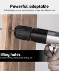 Beast 3/8 Inch Pistol Grip Pneumatic Drill with 1/4 NPT Connection and 1800 RPM Speed close-up on drilling into wood.