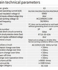 Main technical parameters of Dual Power Transfer Switch Auto And Manual Mode With Over And Under Voltage Protection Solar Ready