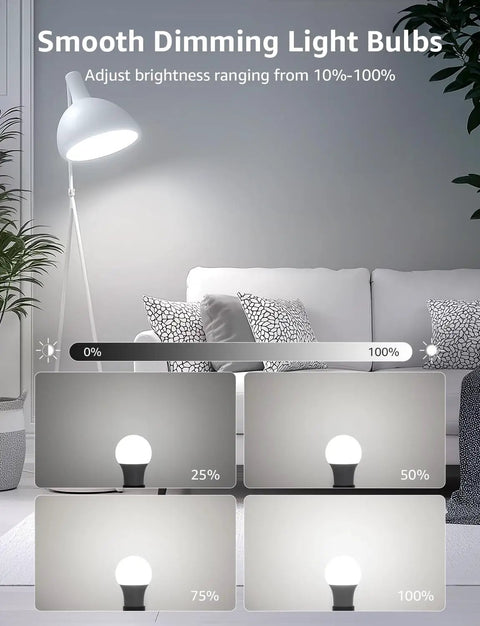 Best Value Dimmable LED Light Bulbs 60W Equivalent in living room lamp showing dimming range from ten to one hundred percent