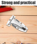 Stainless Steel Truck Door Hinges For Box Trucks And Trailers Heavy Duty Boat Hatch Structure shown on a wooden surface with tools.