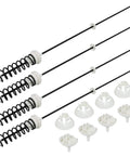 Beaquicy washer suspension rod kit, 4-pack, with black metal rods, coil springs and white plastic spacers/caps