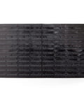 Black panels of 44 Piece Wall Mounted Pegboard Kit with Bins and Panel Set for Garage and Shop Storage Rack and Tool Organizer.