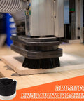 Heavy Duty Cnc Dust Shoe Brush With Thick Nylon Bristles For Vacuum Cleaners And Router Spindles in use on an engraving machine.