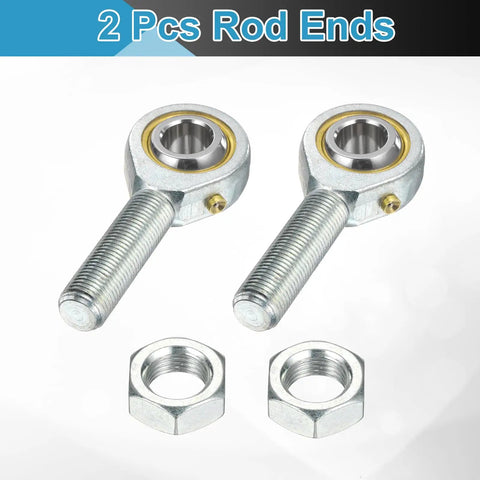POSB8L 1/2 Inch Male Rod End Bearing With 1/2-20 UNF Left Hand Thread Includes Jam Nuts 2 Pack, with jam nuts