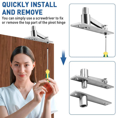 Installation of Hidden Pivot Door Hinge Set For Secret Bookshelf Doors 304 Stainless Steel Heavy Duty 220 Lb Per Set