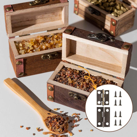 Small Hinges For Wooden Boxes And Cabinets, 30Pcs Brass Bronze Polished 180 Degree Butt Hinges With Screws, boxes with metal hardware.
