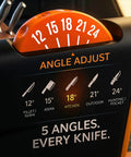 Multi Angle Knife Sharpener With Five Angle Settings And Three Stage System for straight edge blades, black handheld device