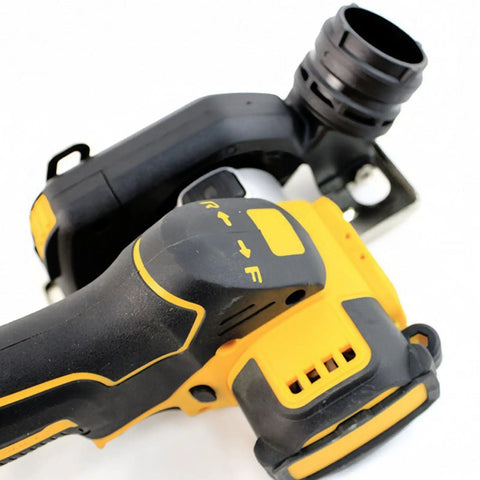 Heavy Duty Brushless Angle Grinder 20V 550W 3 Inch Cordless Power Tool handle with control buttons for smooth operation.