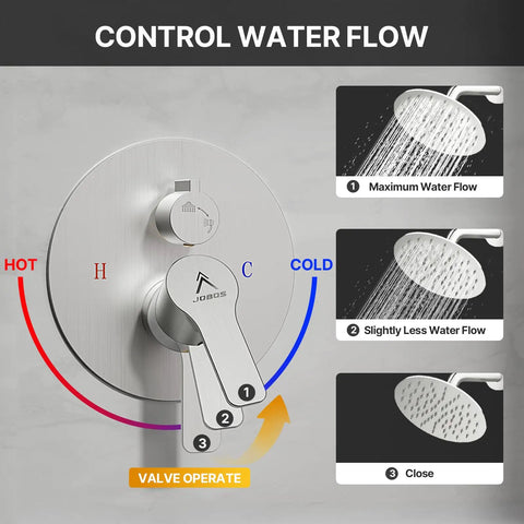 8 Inch Brushed Nickel Shower Faucet Trim Kit With Air Blended Pressure Rain Head And Handheld Sprayer Solid Brass Rough In Valve Dual Function Bathroom System No Fuss Setup Big Time Flow