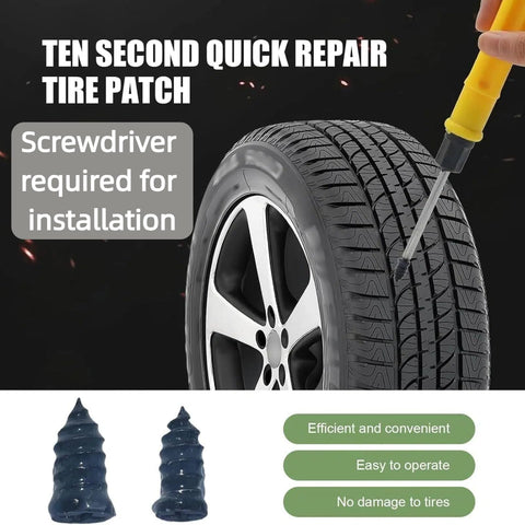 Ten second repair with 60 Piece Tire Repair Kit With Self Service Plugs For Cars Motorcycles Trucks And Tractors