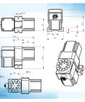 Heavy Duty Cnc Rotary Axis Assembly With Beefy Motorized Drive detailed drawing showing dimensions and design features.