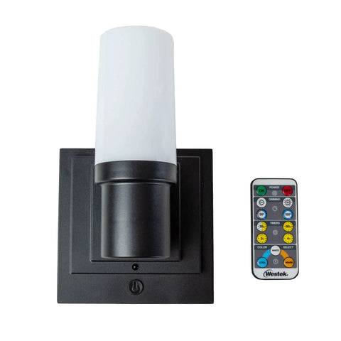 Two Pack Battery Operated Wall Sconces With Remote Easy No Wire Install Matte Black LED Wall Lights 160 Lumen Dimmable