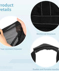 Close-up of the Big Black Mesh Duffle Bag For Scuba Gear featuring reinforced structure, tear-resistant polyester, and durable handles.