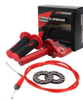 Universal Seven Eighths Inch 22mm Quick Twist Throttle Grips With Cable Aluminum Alloy For Dirt Bikes ATVs Mini Bikes Red