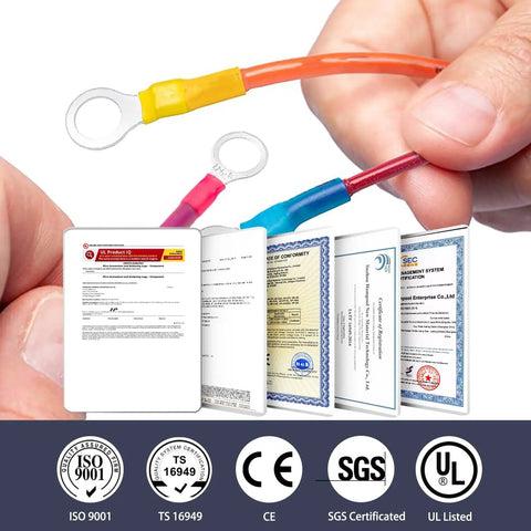 Heat Shrink Ring Terminal Kit 92 Piece Must Have Waterproof Marine Grade Adhesive Lined Wire Connectors For 22 To 18 AWG