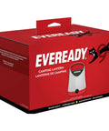 Packaging of Two Pack LED Camping Lanterns With 250 Lumens 360 Degree Bright Light Rugged Water Resistant Build Run Time Up To 100 Hours Batteries Included Red And Black