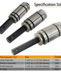3-Piece Tail Pipe Expander Tool Kit From 1-1/8 To 3-1/2 Inch Exhaust Pipe Spreader With Sizes Chart For DIY Auto Repair