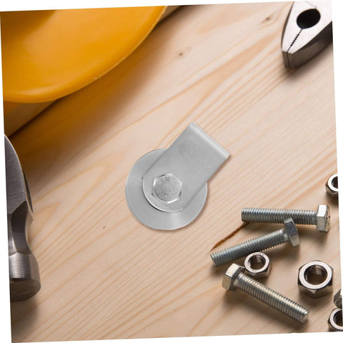 Stainless Steel Industrial Pulley Wheel For Cable Guide Roller Heavy Duty Beefy Roller with nuts and bolts on a wooden surface