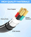 Heavy Duty 50 Amp Welder Adapter Cord 14-50P Male To 6-50R Female, 8 AWG STW Cable, 12500 Watt, 250V with pure copper cores