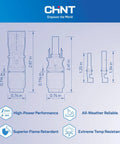 Technical diagram of UL 6703 And TUV Certified Solar Panel Connectors Kit For 1500V 46A DC MC4 Compatible PV Cable Connectors.