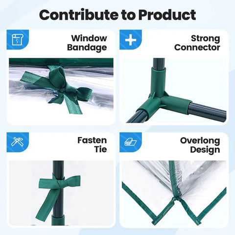 Raised Garden Bed With Cover And Mini Greenhouse Kit For Outdoor Use Galvanized Metal Planter Box Includes Two Screen Window Panels 20 T Tags Gloves Perfect For Growing Veggies And Herbs 6x3x1ft. Image showing window bandage, strong connector, fasten tie, and overlong design features.