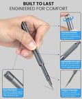 Hand holding the Top Notch 25 In 1 Precision Screwdriver Set With Magnetic Bits for precise gadget repairs, featuring a 360° swivel cap.