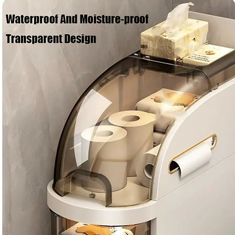 Slick Rolling Storage Cart Featuring Smooth Slide Out Acrylic Compartments And A Removable Ventilated Lid For Keeping Your Space Fresh And Totally Sorted