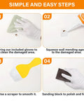 Step-by-step use of Drywall Repair Kit 2 Pack With Scrapers And Protective Gloves Odorless No Mess Quick Patch For Holes And Cracks