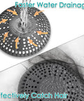 Heavy Duty 5.5 Inch Shower Drain Hair Catcher 2 Pack Premium Strainer showing effective hair catch and faster drainage.