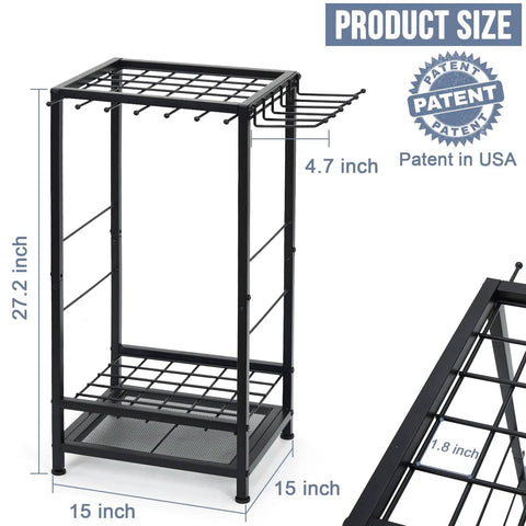 Heavy Duty Corner Garden Tool Organizer For Garage And Shed Storage That Holds Up To 50 Long Handled Tools Rakes Brooms Shovels