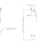 Technical drawing of RV Diverter Lavatory Faucet With Handheld Shower Set Brushed Nickel Finish, showing dimensions and connections.