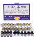 10K Ohm Rotary Potentiometer Kit 20 Sets Linear Taper Single Turn Potentiometers With Knurled Shaft 3 Terminals Carbon Film