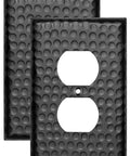 Duplex Outlet Cover Plate 1-Gang Matte Black Wall Plate Pack Of 2 Built To Last Dope Hand Hammered Metal Electrical Outlet Covers
