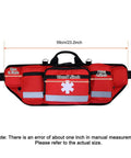 Red Outdoor Belt Bag With Big Capacity For Hiking And Camping, durable oxford cloth with reflective safety strip and adjustable strap.