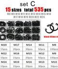 Internal Circlip Retaining Ring Set M8 To M24 C Type Assortment Kit With 535 Pieces In 304 Stainless Steel And 65Mn