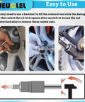 Installation instructions for a Twist Lug Nut Socket Set One Half Inch Drive Damaged Nut Lock Remover And Extractor Kit